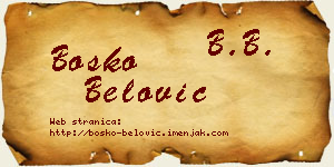 Boško Belović vizit kartica